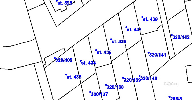 Parcela st. 435 v KÚ Přední Ptákovice, Katastrální mapa
