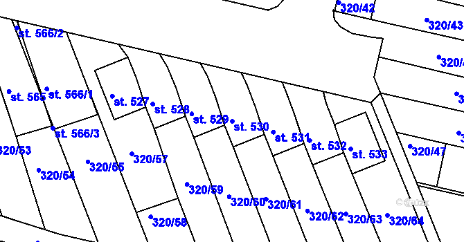 Parcela st. 530 v KÚ Přední Ptákovice, Katastrální mapa