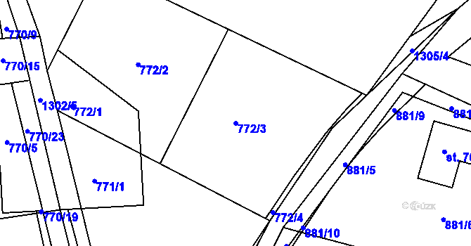 Parcela st. 772/3 v KÚ Dražejov u Strakonic, Katastrální mapa