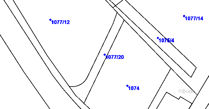Parcela st. 1077/20 v KÚ Dražejov u Strakonic, Katastrální mapa