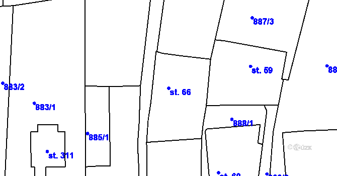 Parcela st. 66 v KÚ Dražejov u Strakonic, Katastrální mapa
