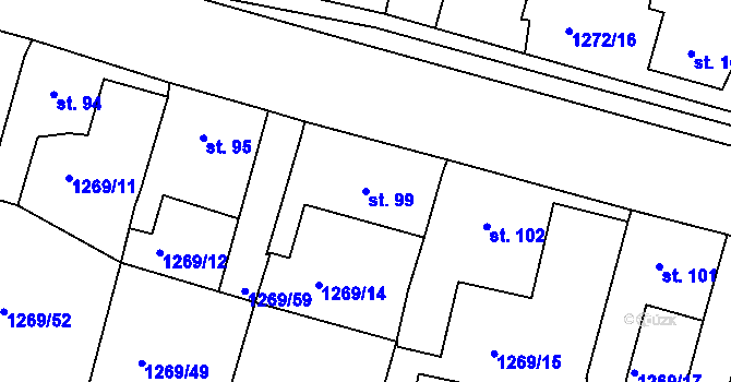 Parcela st. 99 v KÚ Dražejov u Strakonic, Katastrální mapa