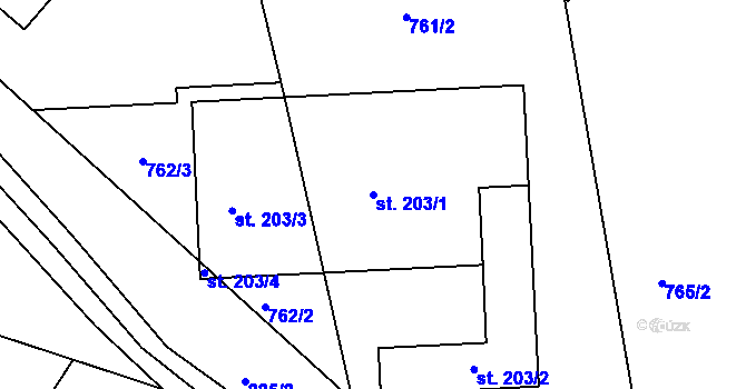 Parcela st. 203/1 v KÚ Dražejov u Strakonic, Katastrální mapa