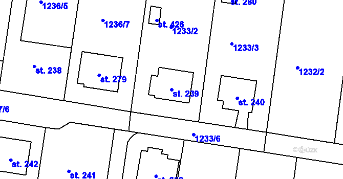 Parcela st. 239 v KÚ Dražejov u Strakonic, Katastrální mapa