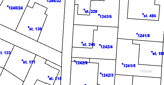 Parcela st. 245 v KÚ Dražejov u Strakonic, Katastrální mapa