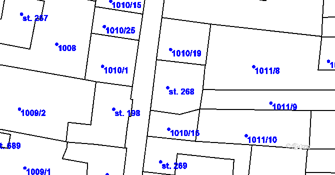 Parcela st. 268 v KÚ Dražejov u Strakonic, Katastrální mapa