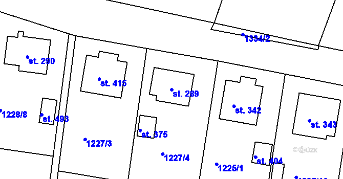 Parcela st. 289 v KÚ Dražejov u Strakonic, Katastrální mapa
