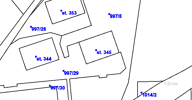 Parcela st. 345 v KÚ Dražejov u Strakonic, Katastrální mapa