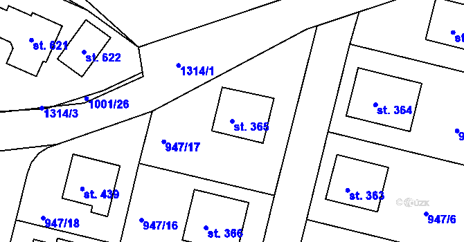 Parcela st. 365 v KÚ Dražejov u Strakonic, Katastrální mapa