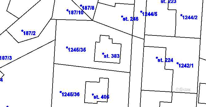 Parcela st. 383 v KÚ Dražejov u Strakonic, Katastrální mapa