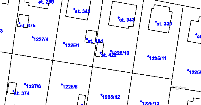 Parcela st. 422 v KÚ Dražejov u Strakonic, Katastrální mapa