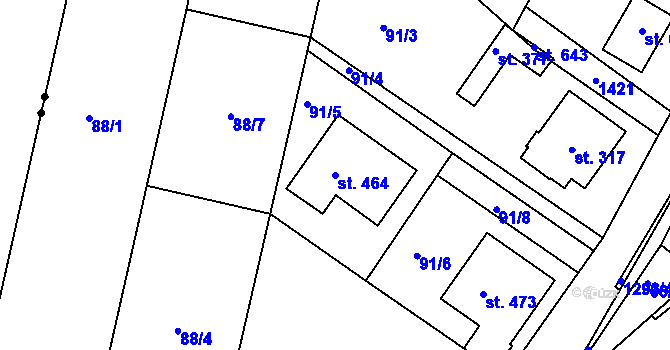 Parcela st. 464 v KÚ Dražejov u Strakonic, Katastrální mapa