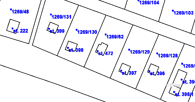 Parcela st. 472 v KÚ Dražejov u Strakonic, Katastrální mapa
