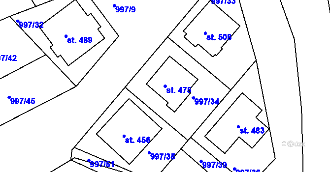 Parcela st. 475 v KÚ Dražejov u Strakonic, Katastrální mapa