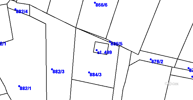 Parcela st. 499 v KÚ Dražejov u Strakonic, Katastrální mapa