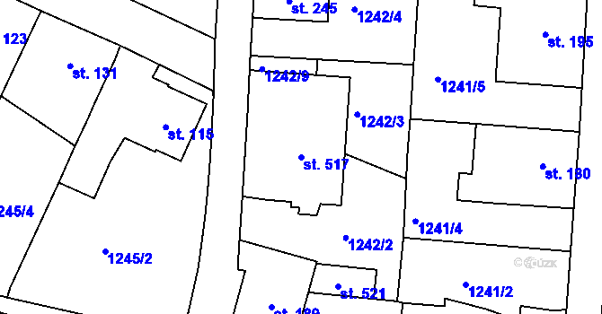 Parcela st. 517 v KÚ Dražejov u Strakonic, Katastrální mapa