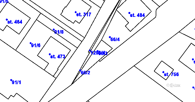 Parcela st. 66/3 v KÚ Dražejov u Strakonic, Katastrální mapa