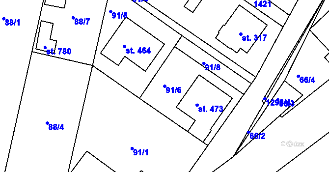 Parcela st. 91/6 v KÚ Dražejov u Strakonic, Katastrální mapa