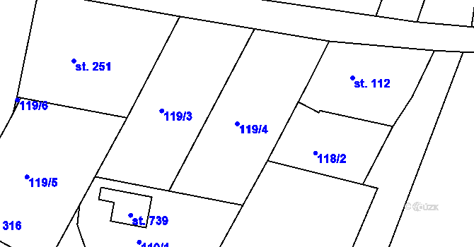 Parcela st. 119/4 v KÚ Dražejov u Strakonic, Katastrální mapa