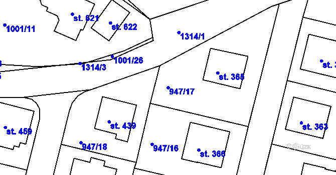 Parcela st. 947/17 v KÚ Dražejov u Strakonic, Katastrální mapa