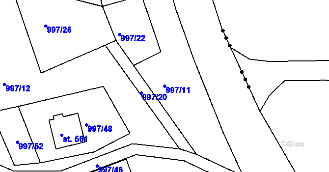 Parcela st. 997/11 v KÚ Dražejov u Strakonic, Katastrální mapa