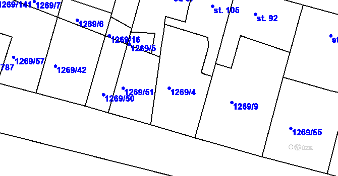 Parcela st. 1269/4 v KÚ Dražejov u Strakonic, Katastrální mapa