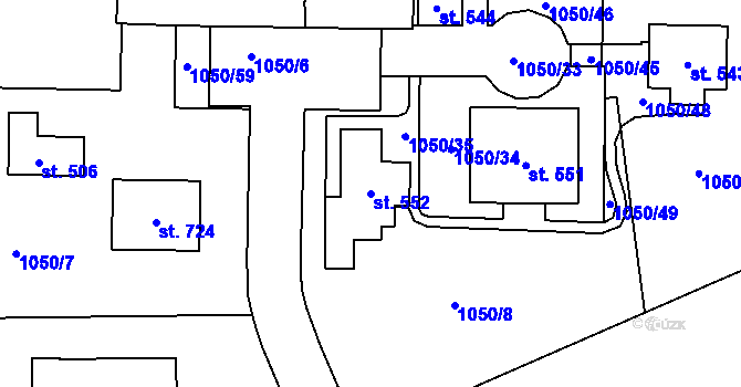 Parcela st. 552 v KÚ Dražejov u Strakonic, Katastrální mapa