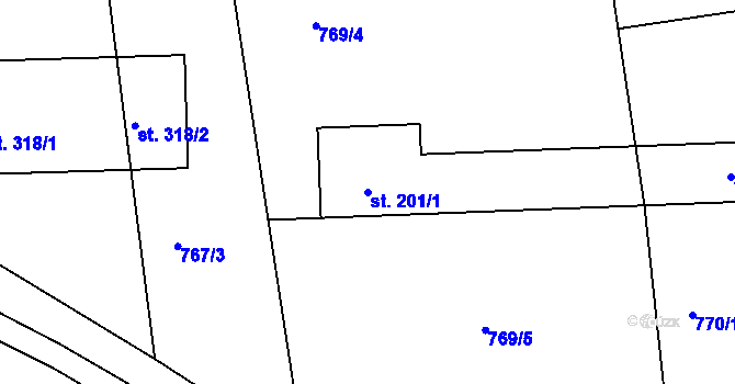 Parcela st. 201/1 v KÚ Dražejov u Strakonic, Katastrální mapa