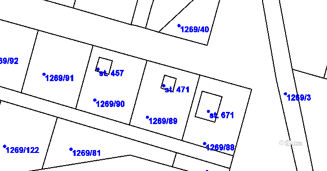 Parcela st. 471 v KÚ Dražejov u Strakonic, Katastrální mapa