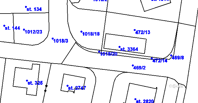 Parcela st. 1018/20 v KÚ Dražejov u Strakonic, Katastrální mapa