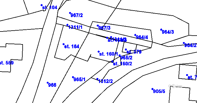 Parcela st. 160/1 v KÚ Dražejov u Strakonic, Katastrální mapa