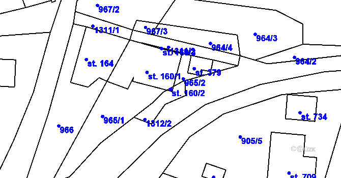 Parcela st. 160/2 v KÚ Dražejov u Strakonic, Katastrální mapa