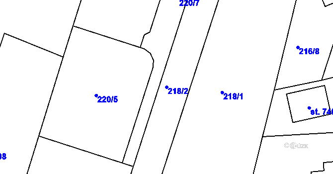 Parcela st. 218/2 v KÚ Dražejov u Strakonic, Katastrální mapa