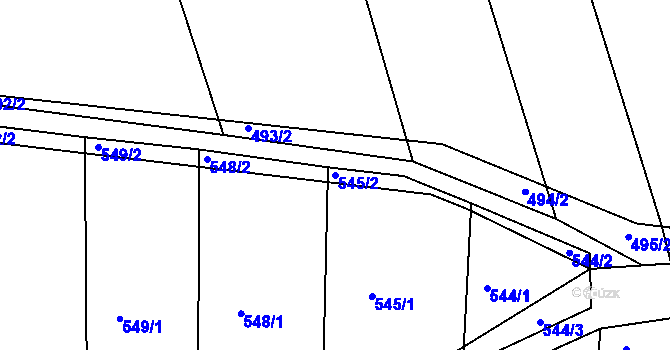 Parcela st. 545/2 v KÚ Dražejov u Strakonic, Katastrální mapa