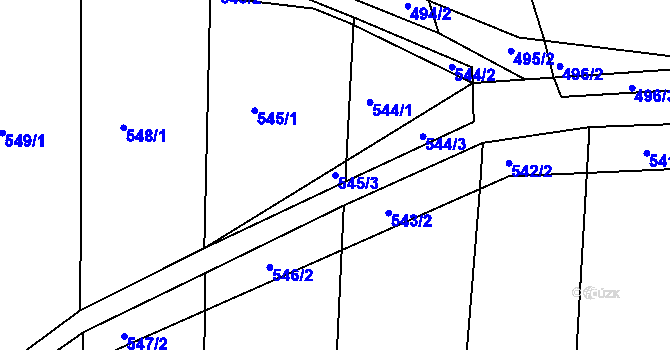 Parcela st. 545/3 v KÚ Dražejov u Strakonic, Katastrální mapa