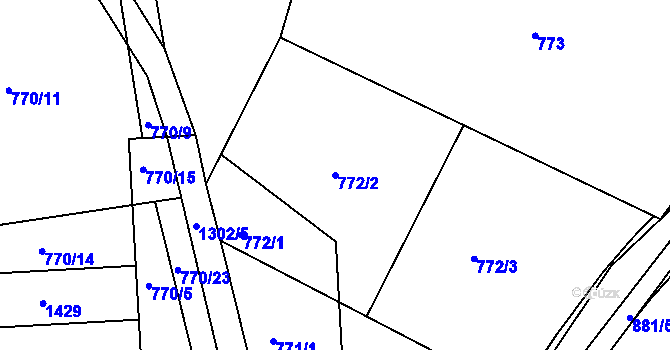 Parcela st. 772/2 v KÚ Dražejov u Strakonic, Katastrální mapa
