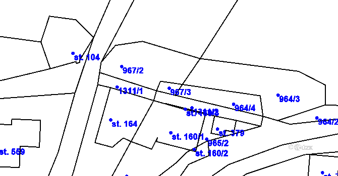 Parcela st. 967/3 v KÚ Dražejov u Strakonic, Katastrální mapa