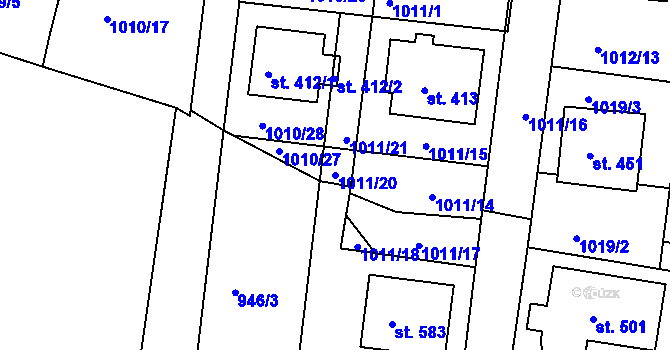 Parcela st. 1011/20 v KÚ Dražejov u Strakonic, Katastrální mapa