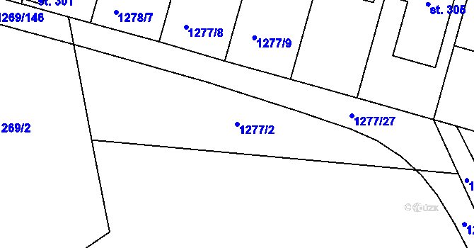 Parcela st. 1277/2 v KÚ Dražejov u Strakonic, Katastrální mapa