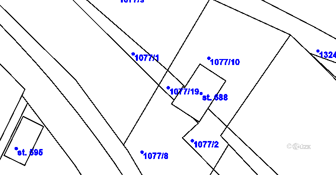 Parcela st. 1077/19 v KÚ Dražejov u Strakonic, Katastrální mapa