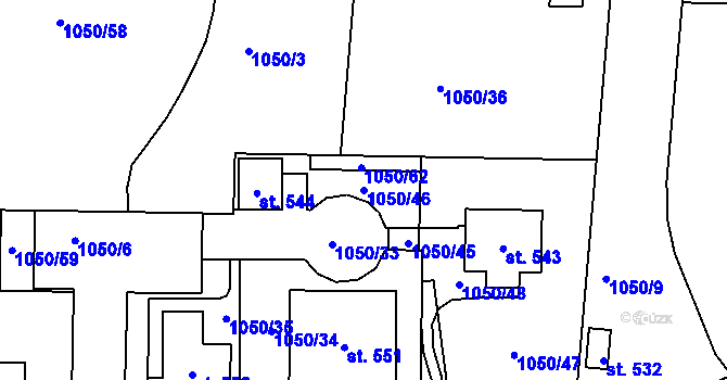 Parcela st. 1050/46 v KÚ Dražejov u Strakonic, Katastrální mapa