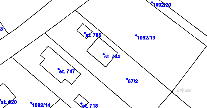 Parcela st. 704 v KÚ Dražejov u Strakonic, Katastrální mapa