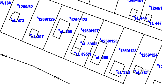 Parcela st. 395/2 v KÚ Dražejov u Strakonic, Katastrální mapa