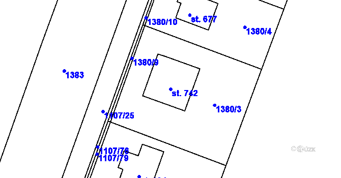 Parcela st. 742 v KÚ Dražejov u Strakonic, Katastrální mapa