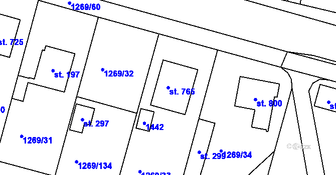 Parcela st. 765 v KÚ Dražejov u Strakonic, Katastrální mapa
