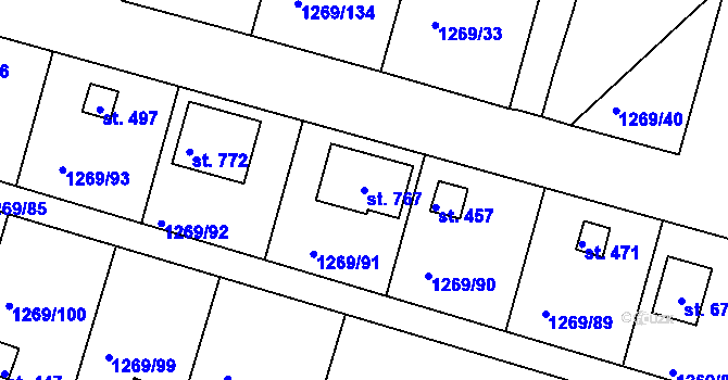 Parcela st. 767 v KÚ Dražejov u Strakonic, Katastrální mapa
