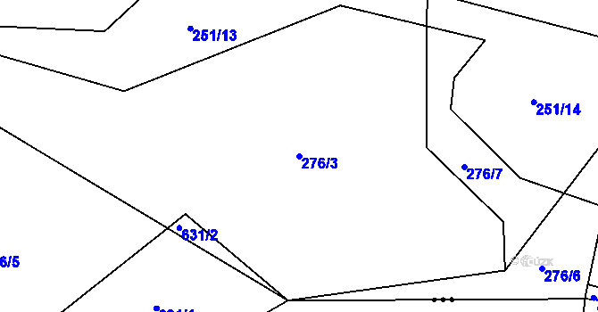 Parcela st. 276/3 v KÚ Střela, Katastrální mapa
