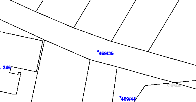Parcela st. 469/35 v KÚ Střela, Katastrální mapa