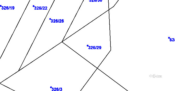 Parcela st. 326/29 v KÚ Střela, Katastrální mapa