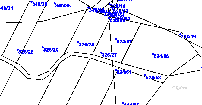 Parcela st. 326/27 v KÚ Střela, Katastrální mapa